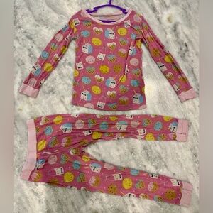 Little Sleepies Pink Cookies & Milk Long-Sleeve Pajama Set